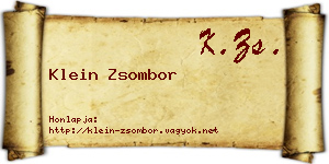 Klein Zsombor névjegykártya